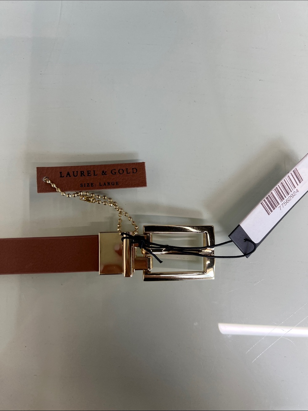 NWT Gold and Tan Reversible Belt Laurel and Gold